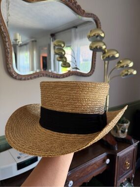 French Carles Marti Chapeaux wide Brim Cowboy Straw Victorian French Hat